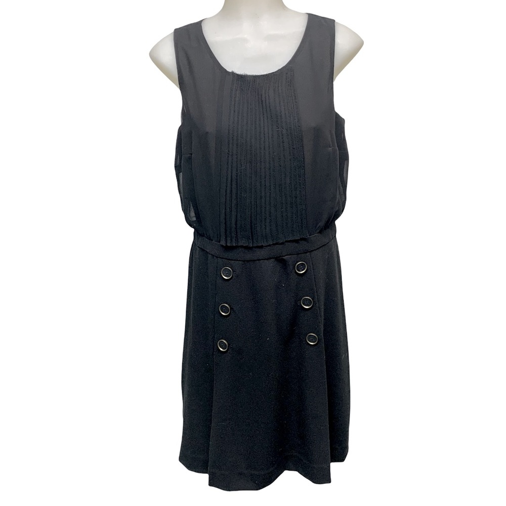 LOFT Ann Taylor Dress Black Gathered Waistline Sleeveless sheath size 6